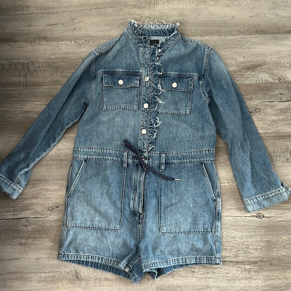 Hudson Long Sleeve Denim Romper